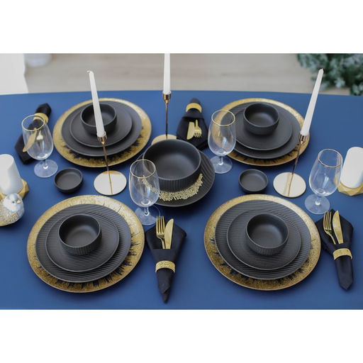 Тарелка Magistro Line, d=20.5 см, фарфор, чёрная