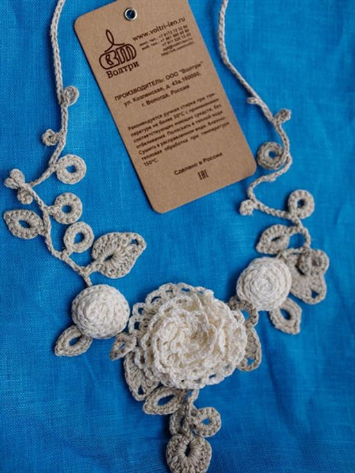 Авторское украшение 100% лен ТМ ВОЛТРИ
