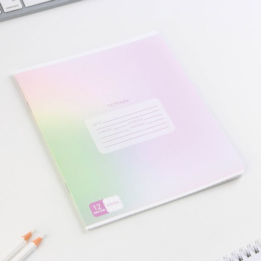 Тетрадь А5, 12 листов на скрепке в клетку Градиент, 5 видов МИКС, белизна 96% . - Artfox study фото 10