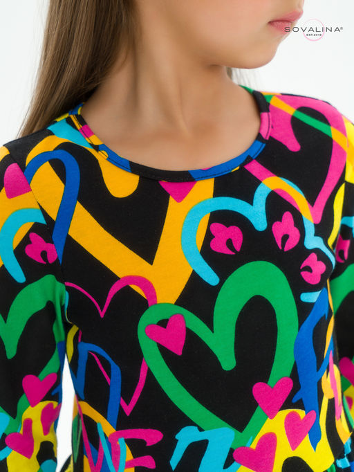 Платье Эля яркие сердца на черном - Sovalina фото 36