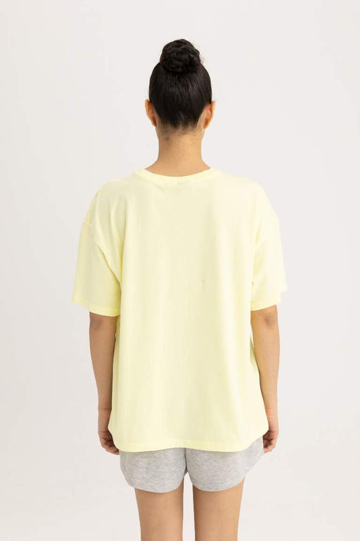 DeFactoFit Футболка Oversize с круглым вырезом и короткими рукавами NBA Wordmark  фото 5