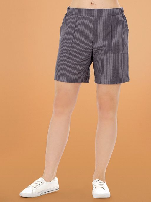 Шорты с эластичным поясом темный капучино - Odis фото 3