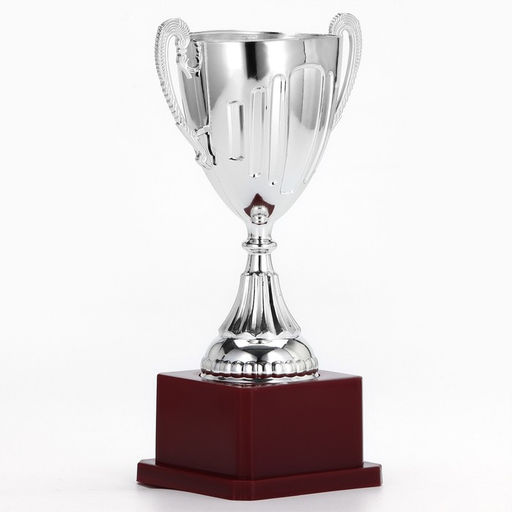 Кубок 045, наградная фигура, серебро, подставка пластик, 20 см