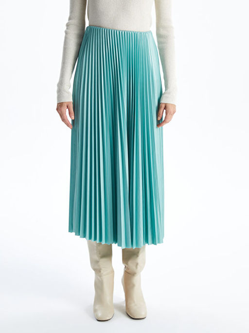 Beli Lastikli Kad?n Pileli Etek