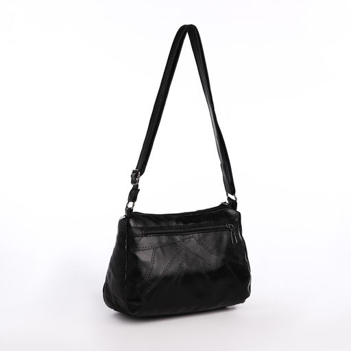 Сумка женская на одно плечо, на молнии, цвет чёрный - Simaland фото 3