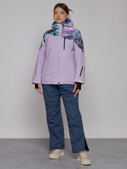 Горнолыжная куртка женская зимняя великан фиолетового цвета 2263F - Chunmai фото 8