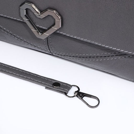 Сумка-клатч на магните, длинный ремень, цвет серый - Simaland фото 6