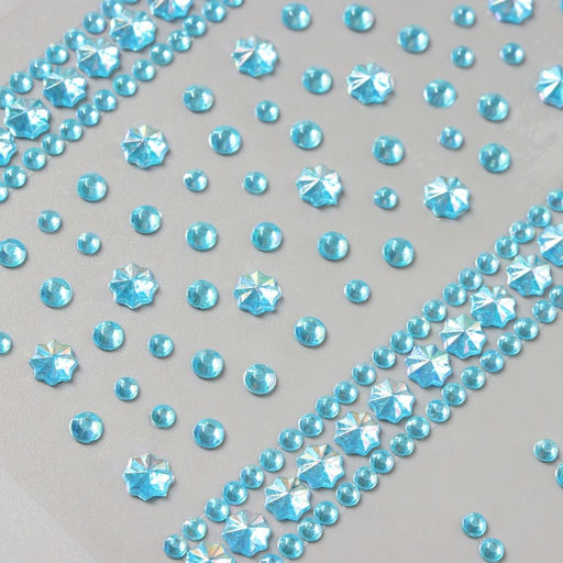 Наклейка - стразы Цветочная дорога, голубая, 22.5?11.5 см