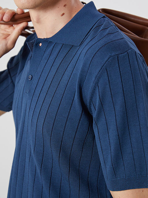 Polo Yaka K?sa Kollu Erkek Triko Kazak