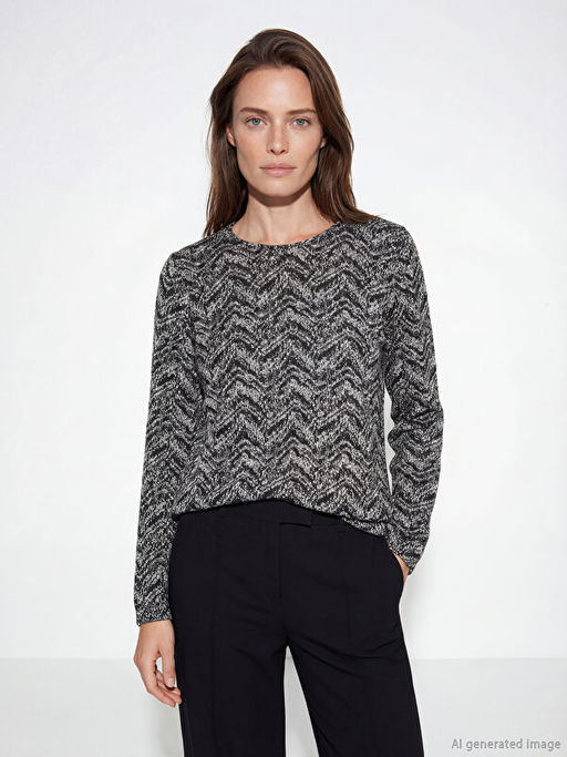 Bisiklet Yaka Desenli Bluz