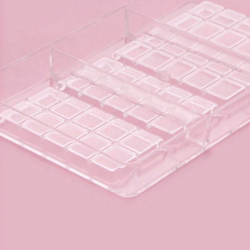 Форма для шоколада Плитки с сердцами, 20?12?2.5 см, 4 ячейки 8.5?4.2?0.7 см, прозрачная