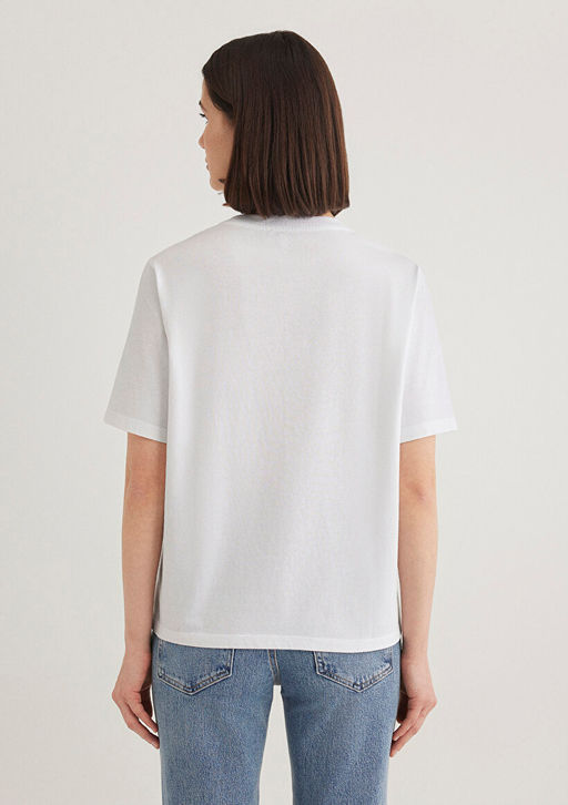 Mavi Logo Bask?l? Beyaz Tisort  фото 4