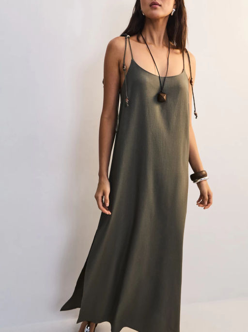 Сарафан изо льна с декоративными бусинами ZR2605012903-13 / Zarina