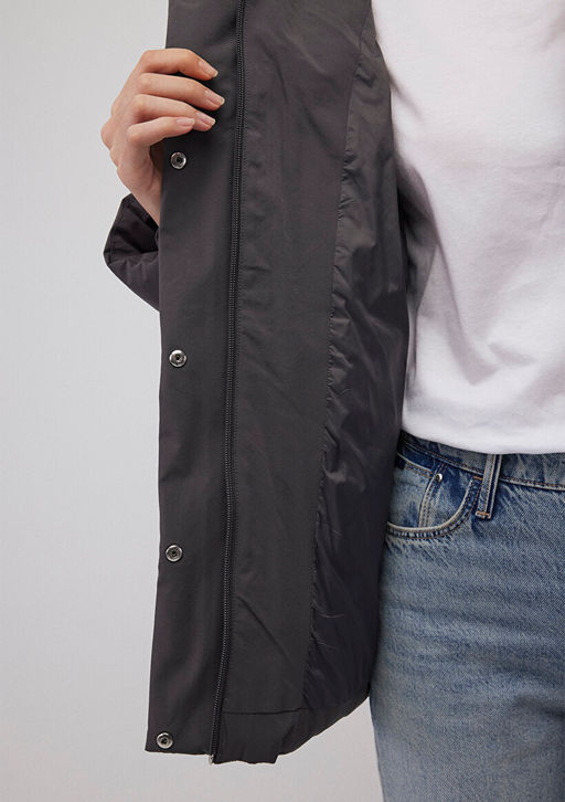 Kapusonlu Antrasit Sisme Mont - Mavi фото 5