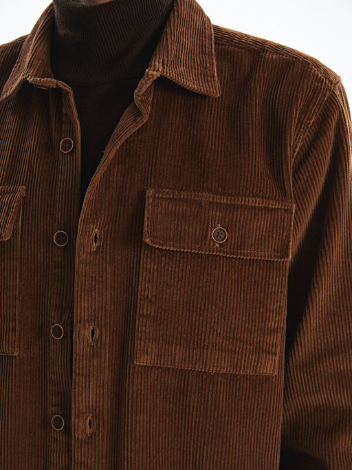 Rahat Kal?p Uzun Kollu Kadife Erkek Dokulu G?mlek