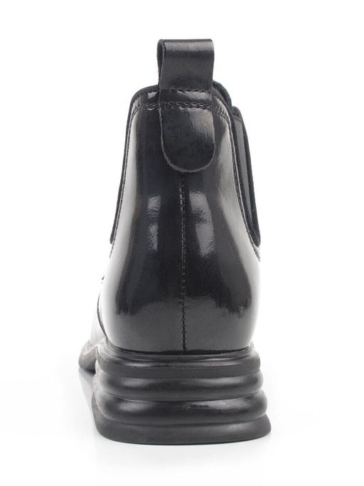 01-M43-22 BLACK Ботинки демисезонные женские (натуральная кожа, байка)