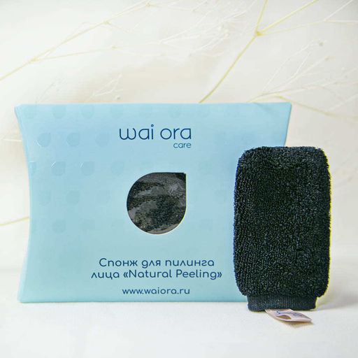 Спонж для пилинга лица Natural Peeling (Черный) - Wai ora фото 6