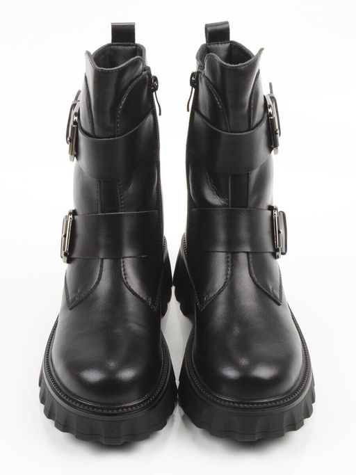 04-PAX40-1Z BLACK Ботинки зимние женские (натуральная кожа, 100% шерсть) размер 38 маломерит на пол