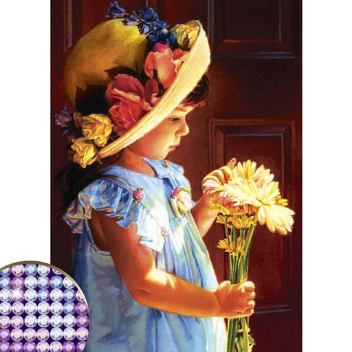 Алмазная мозаика с частичным заполнением Девочка, 15 х 21 см. Набор для творчества - Школа талантов фото 2