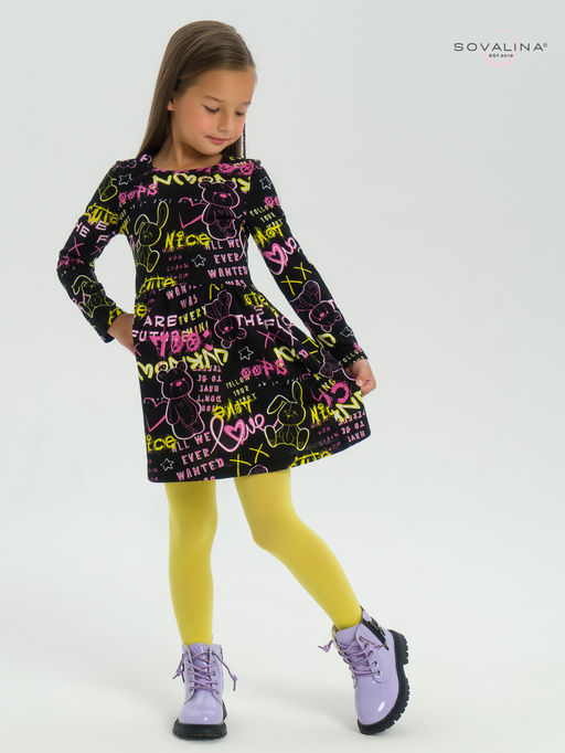 Платье Эля неоновые мишки - Sovalina фото 2