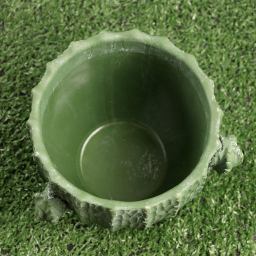 Декоративный горшок для цветов «Кактус», 1 л, 13×16×14 см, керамический, зелёный