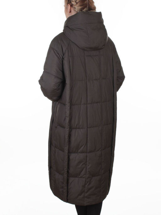 8891 GRAY/BROWN Пальто зимнее женское (200 гр. холлофайбер)