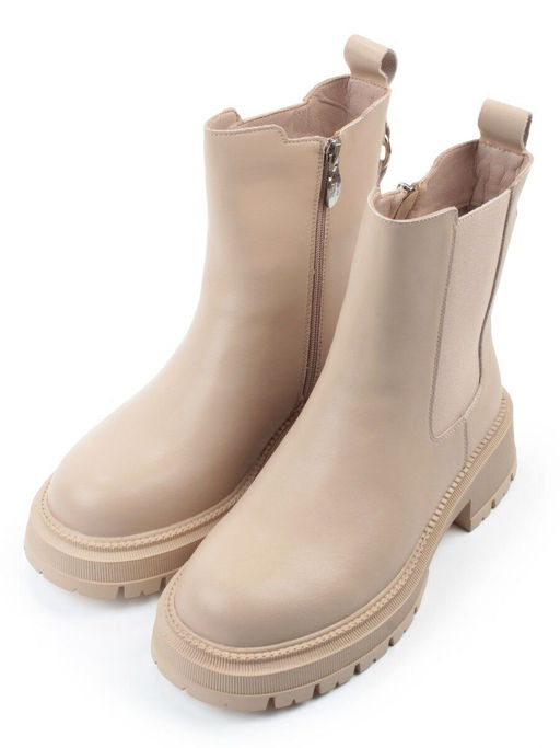 04-PAT160-2Z BEIGE Ботинки зимние женские (натуральная кожа, 100% шерсть)