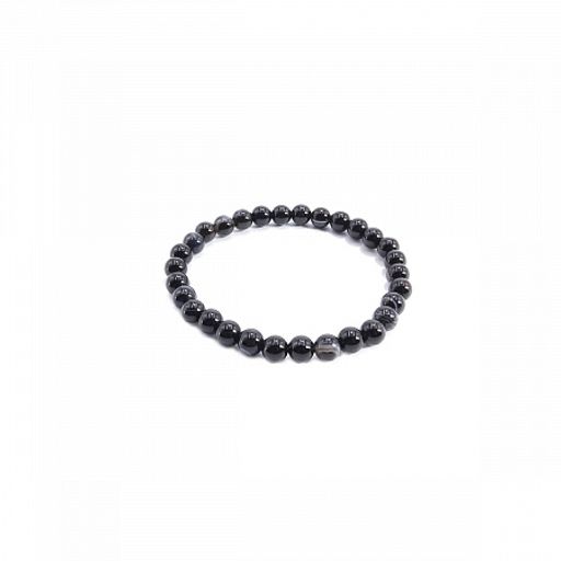 Браслет из камня Черный агат защита 6мм от дурного глаза порчи и соперниц