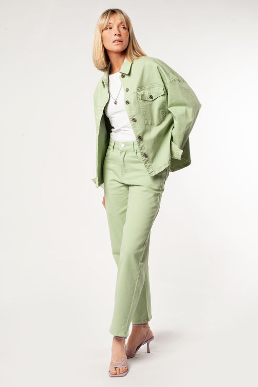 Куртка-рубашка укороченная из денима - Vilatte фото 3