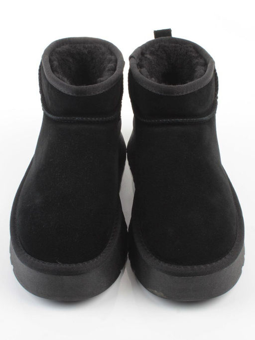 04-PF8520-1 BLACK Угги женские (натуральная замша, 100% шерсть)