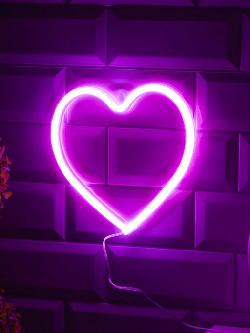 Неоновая вывеска Сердце 20?20 см, батарейки ААх3 (не в комплекте), USB, свечение розовое - Luazon lighting фото 2