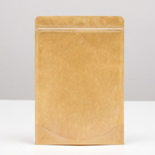 Цена за 50 шт. Пакет Zip-lock Крафт с прозрачной стенкой 18 Х 26 + 4 см