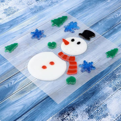 Наклейка на стекло «Снеговичок», 18.5 см