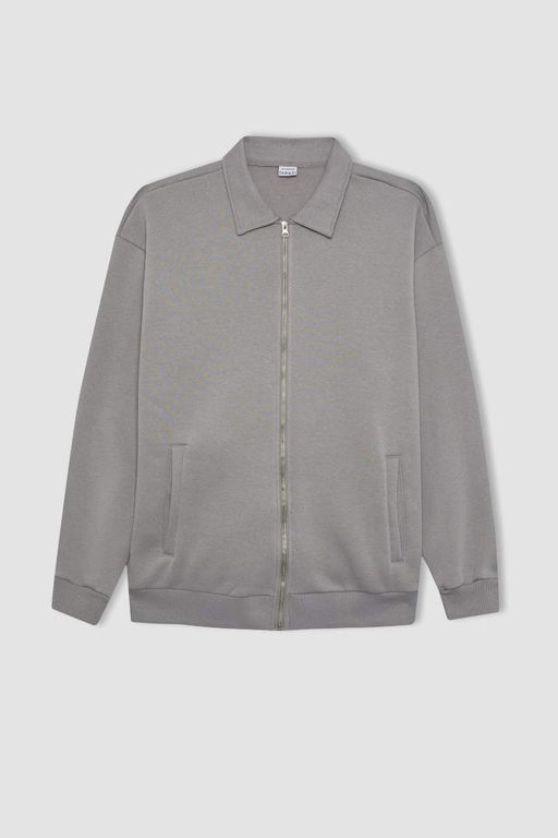 Кардиган оверсайз с воротником-поло и мягкой пушистой изнанкой - Defacto фото 8