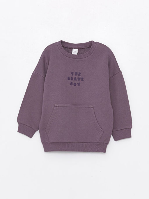 Bisiklet Yaka Uzun Kollu Bask?l? Erkek Bebek Sweatshirt ve E?ofman Alt? 2li Tak?m - Waikiki фото 2