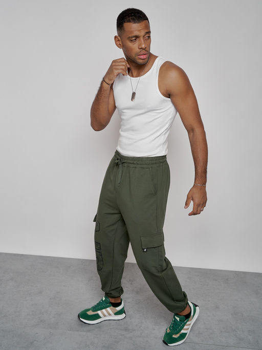 Брюки джоггеры спортивны мужские цвета хаки 12918Kh - Mtforce фото 19