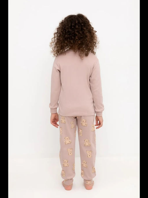 Crockid _ К 1541/кофейный,медвежонок с бантиком пижама дет