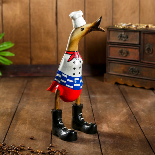 Сувенир «Утка шеф-повар», 13×9×27 см, дерево