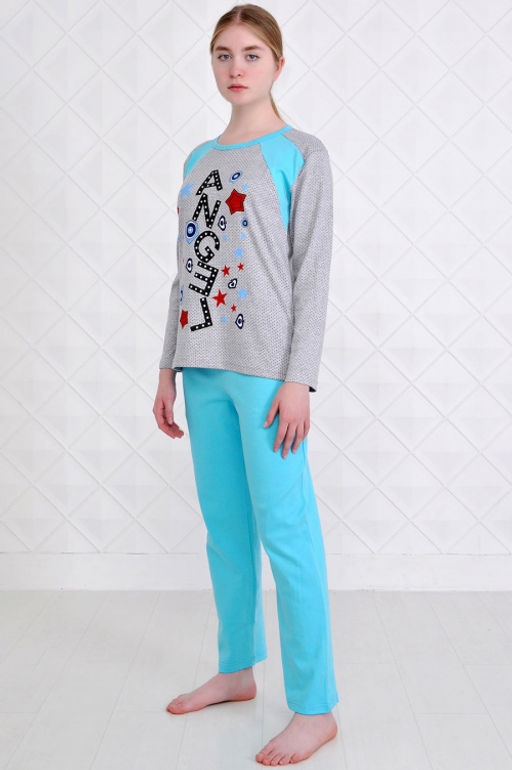 Арт. 4508 Пижама с брюками 48-58 (6 шт) Цвет:ассорти - Калинка фото 2