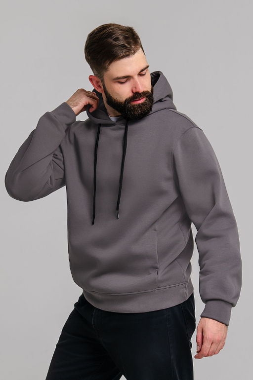 Арт. 69303 Толстовка мужская с начесом 48-58 (6 шт) Цвет:серый