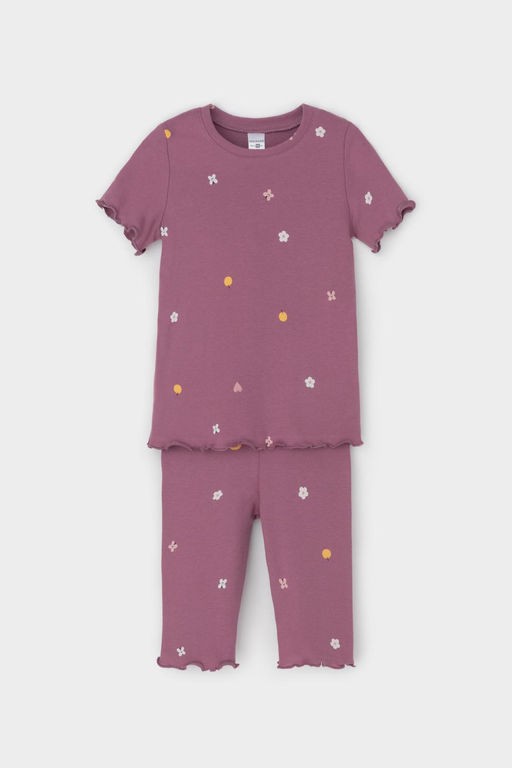 К 1632/темная орхидея,полянка пижама для дев