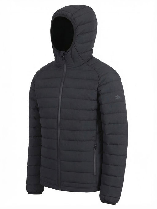 Куртка мужская стёганая с капюшоном с графеновой подкладкой черного цвета 9623_1Ch