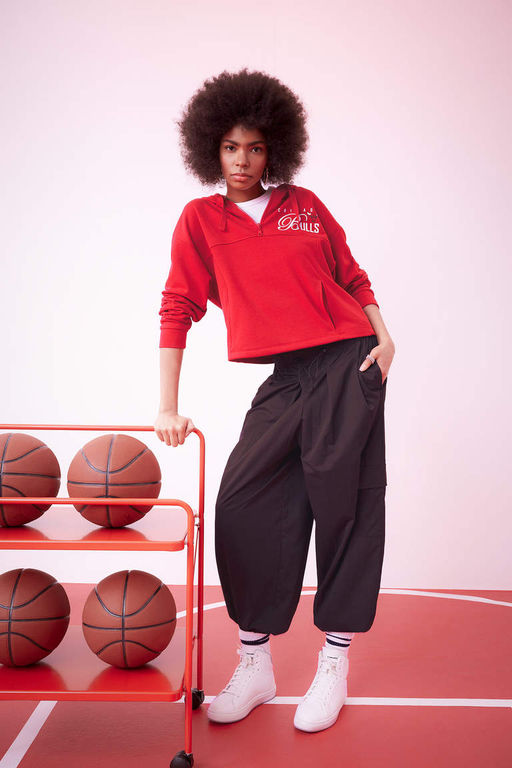 DeFactoFit NBA Chicago Bulls толстая толстовка с капюшоном  фото 2