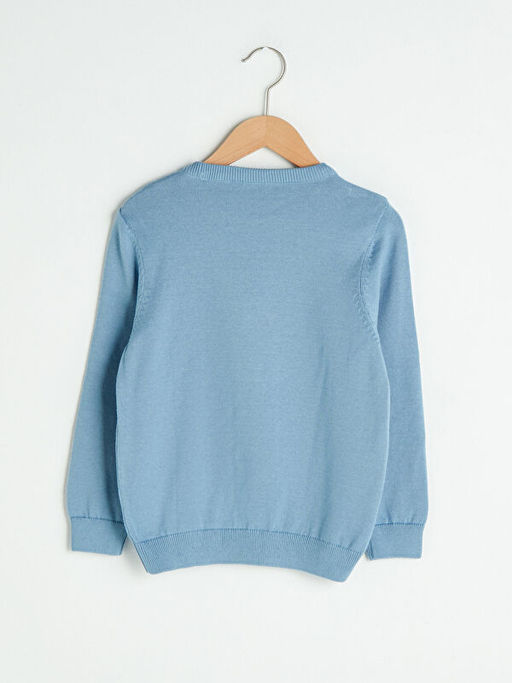 Bisiklet Yaka ?ift Y?nl? Payetli Erkek ?ocuk ?nce Triko Kazak - Waikiki фото 3