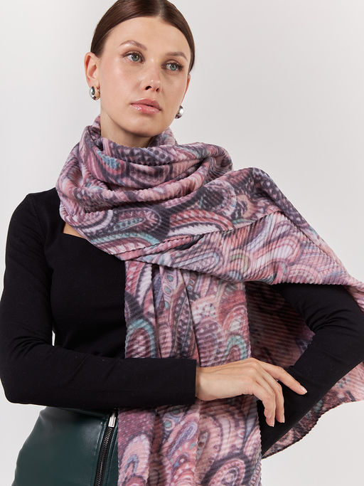 Большой, мягкий, тонкий и очень нежный двусторонний палантин с рисунком - Tantino фото 4