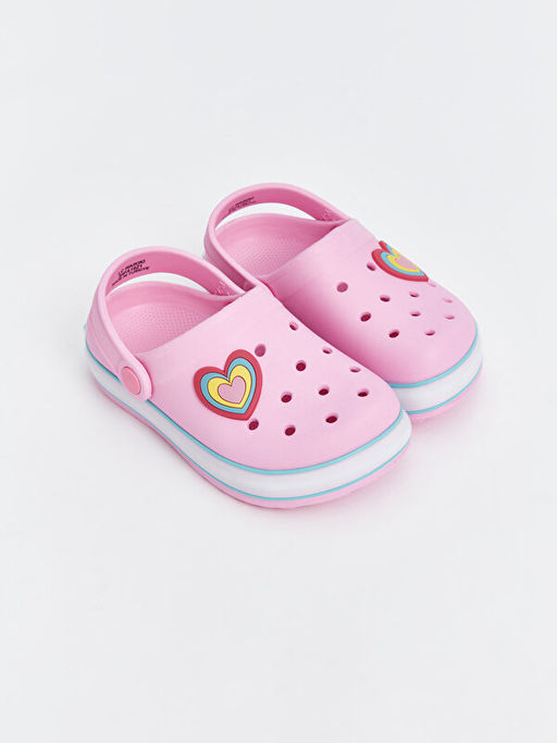 Bask?l? K?z Bebek Plaj Sandaleti