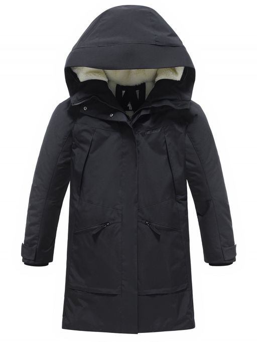 Парка зимняя женская с капюшоном черного цвета 9538-1Ch - Valianly фото 2