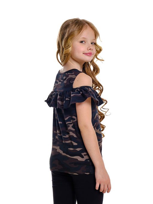 Футболка для девочки UD 4698 хаки камуфляж - Mini maxi фото 2