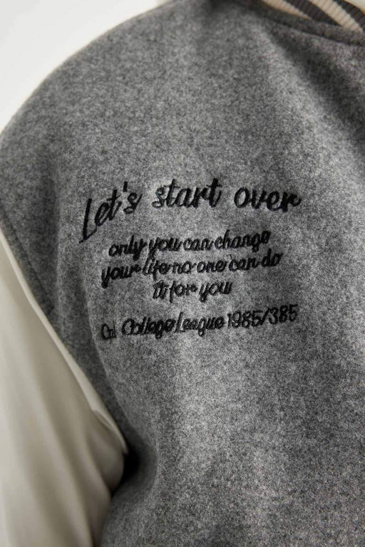 Куртка-бомбер с карманами и воротником на кнопках для мальчиков - Defacto фото 5