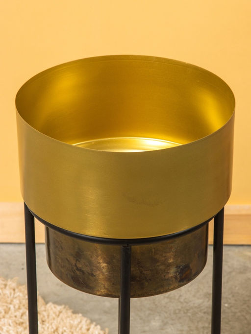 Кашпо на подставке «Золото Скифов», 30.5×30.5×73.5 см, железо